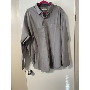 Tommy Bahama Shirt Mens XXL Gray Island Zone Button Down Dress Shirt 2XL Big Man